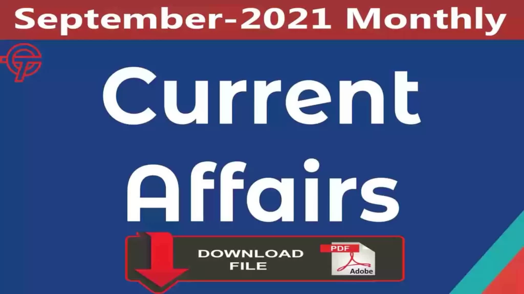 September-2021 Monthly Current Affairs Download in pdf