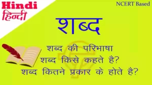 शब्द की परिभाषा | परिचय | भेद या प्रकार