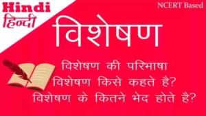 विशेषण की परिभाषा | परिचय | भेद या प्रकार