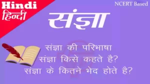 संज्ञा की परिभाषा | परिचय | भेद या प्रकार